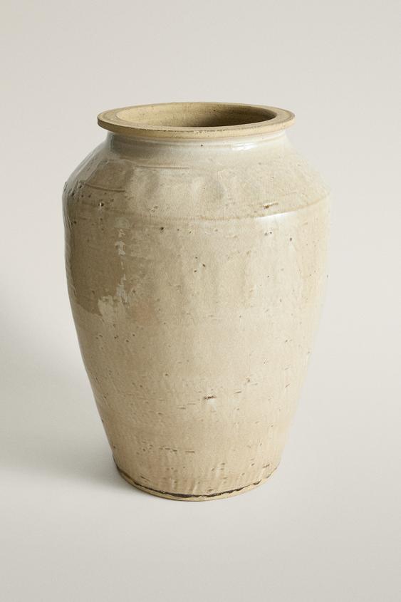 TALL CERAMIC VASE - Ecru by Zara - Image 0