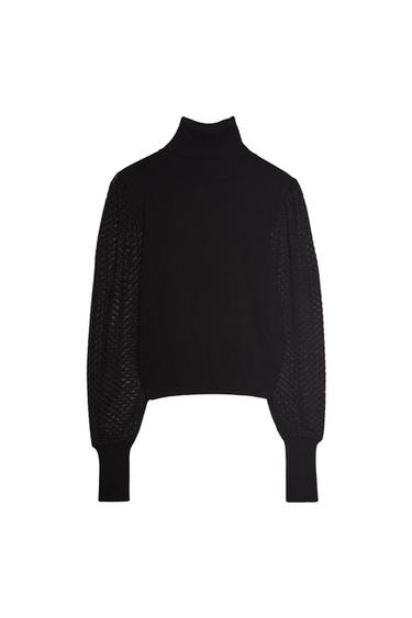 CONTRAST SLEEVE SWEATER