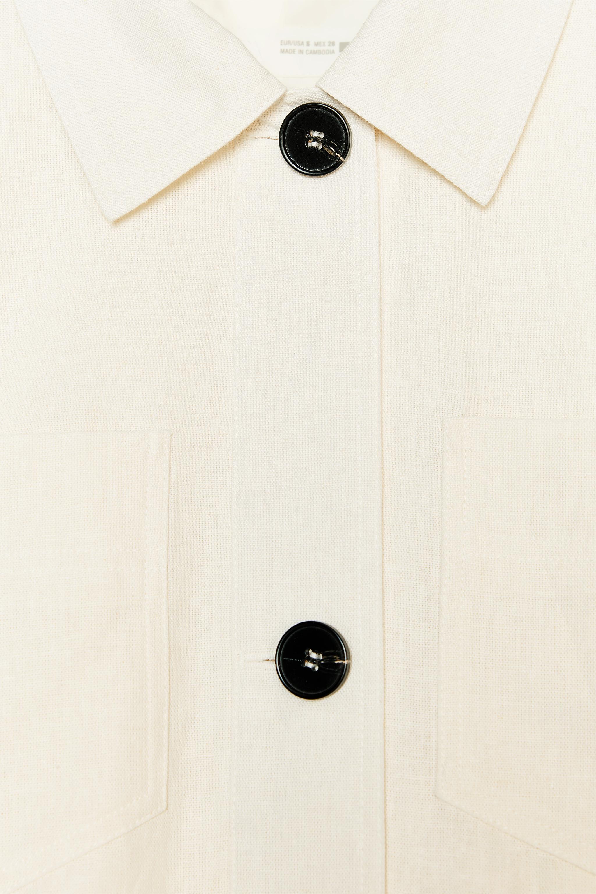 ☆ドイツ発*ZARA*新作*リネンクロップドジャケット/ECRU☆ ☆ドイツ発*ZARA*新作*リネンクロップドジャケット/ECRU☆ (ZARA