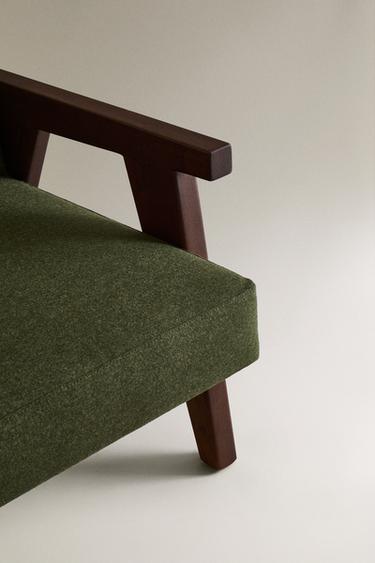 FAUTEUIL NOYER TAPISSÉ ZARA HOME BY BLASCO - Vert foncé de Zara - Image 2