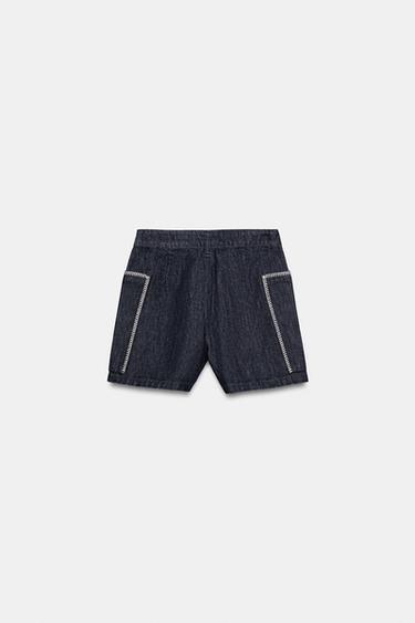 SHORT Z1975 BRODÉ - Bleu de Zara - Image 6