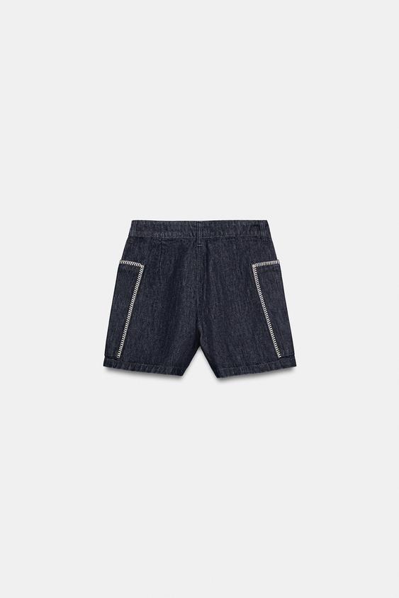 SHORT Z1975 BRODÉ - Bleu de Zara - Image 6