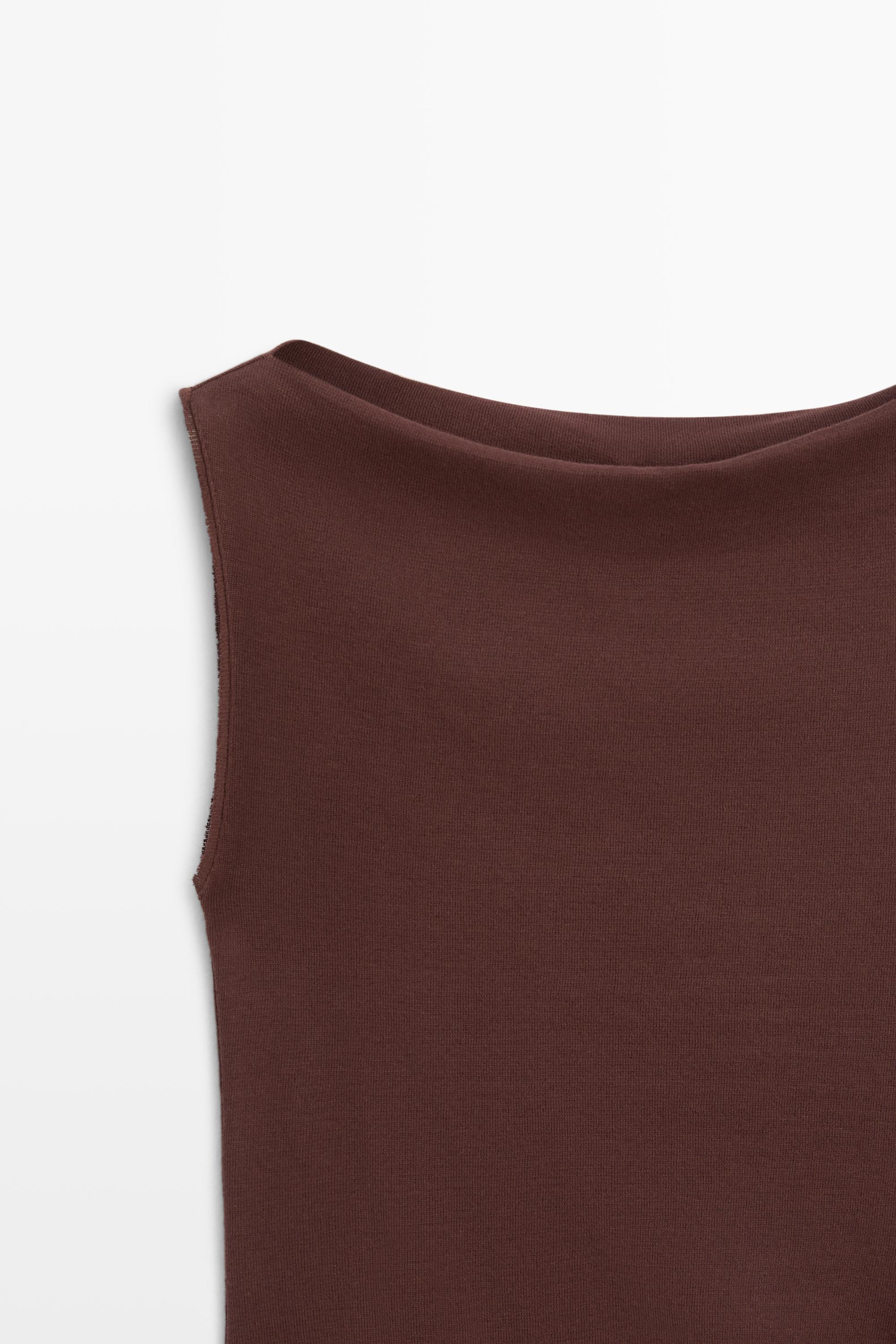 100% cotton knit top — Eggplant