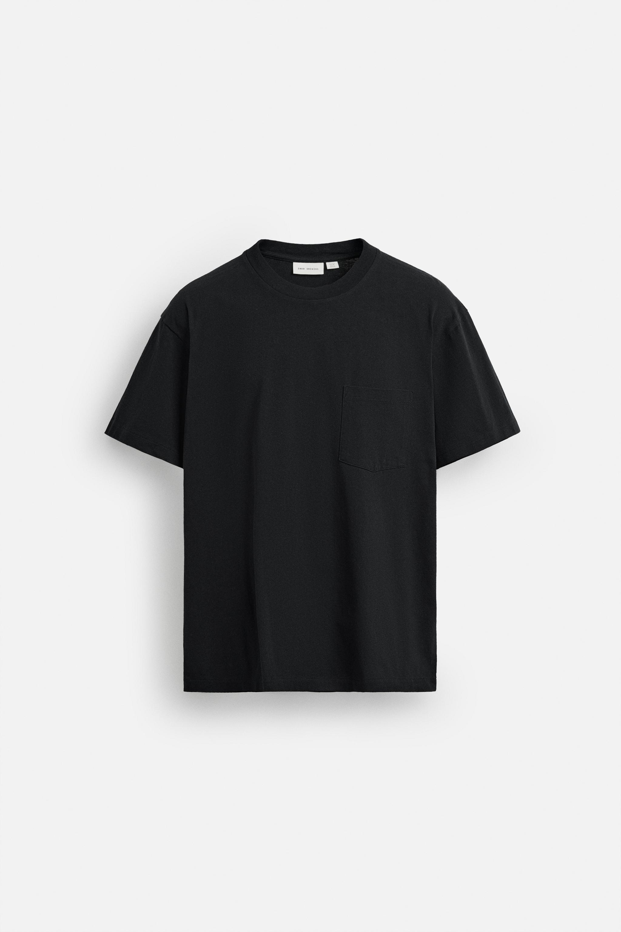 PLAYERA BOLSILLO Negro ZARA Mexico