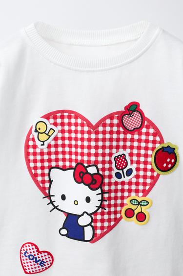 T-SHIRT CŒUR À CARREAUX VICHY HELLO KITTY © SANRIO - Écru de Zara - Image 2