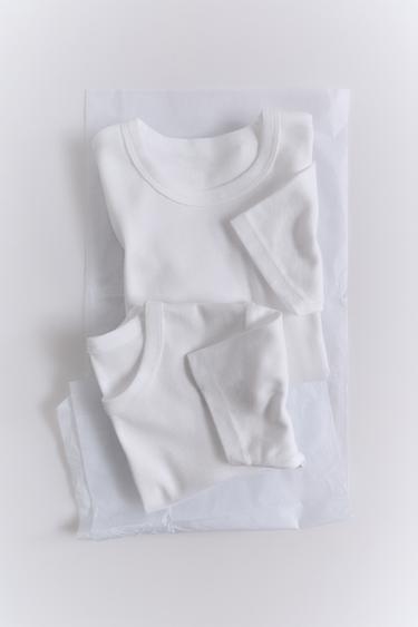 PACK DOS CAMISETAS MANGA CORTA - Blanco de Zara