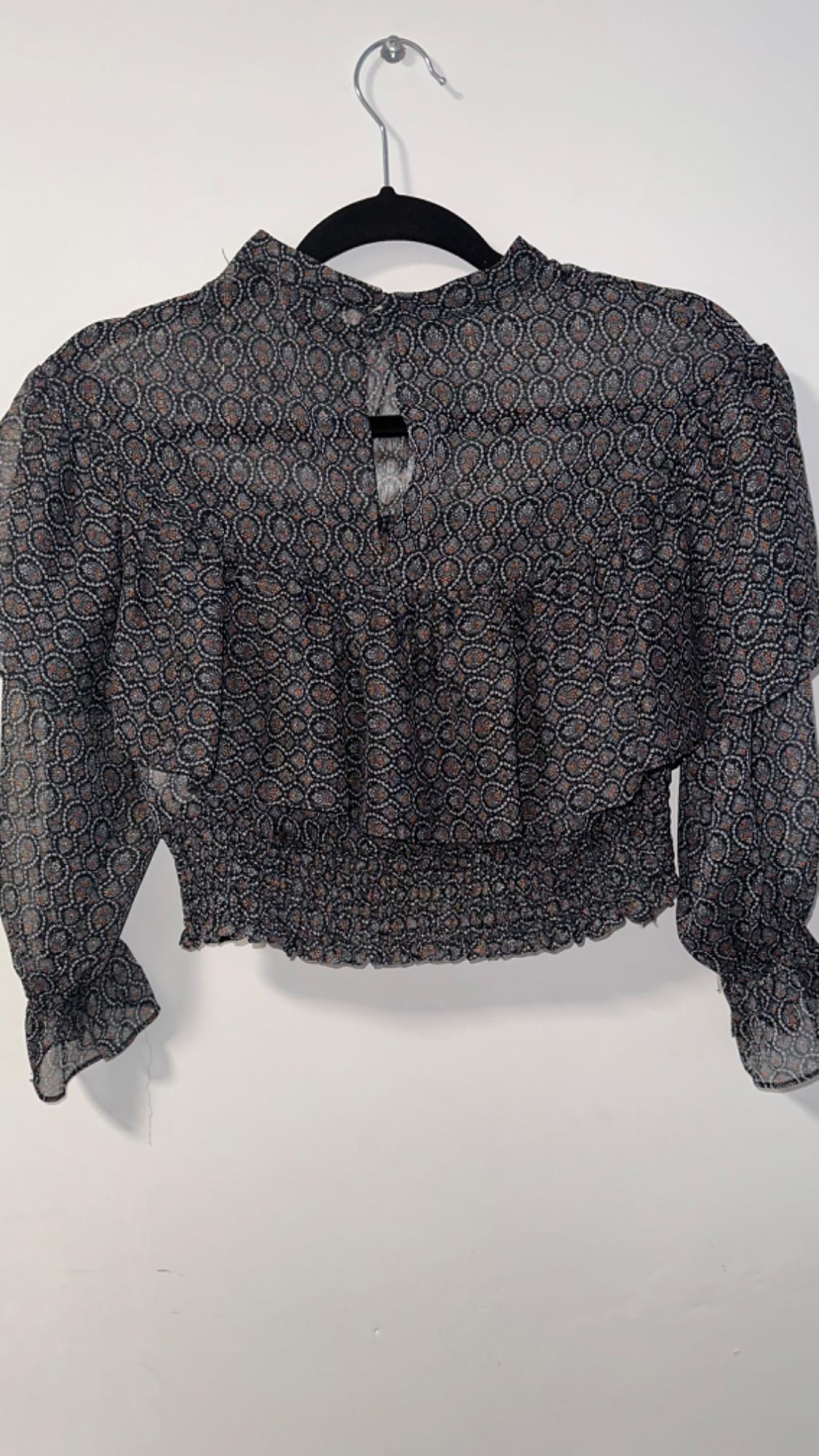 PRINTED BLOUSE WITH METALLIC THREAD - Image 2