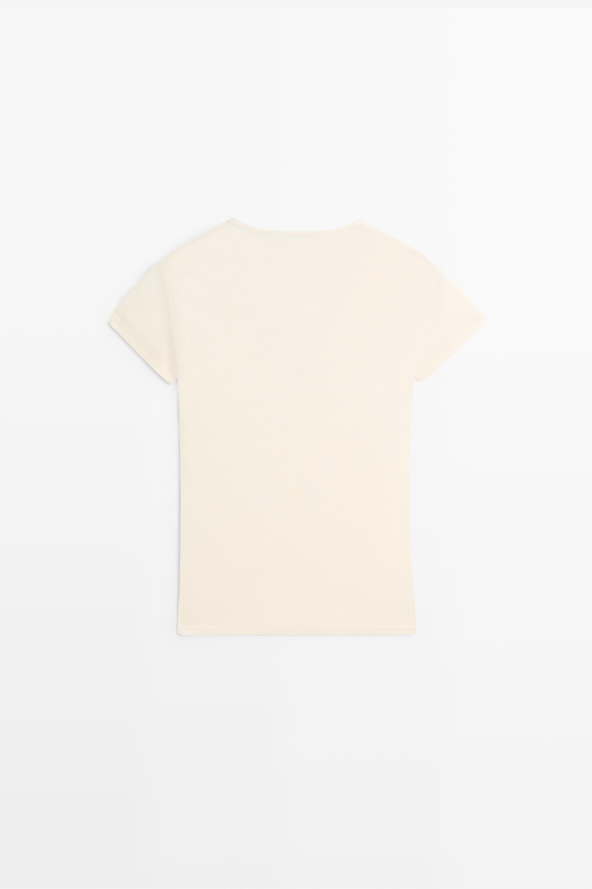 Lace-detail V-neck T-shirt