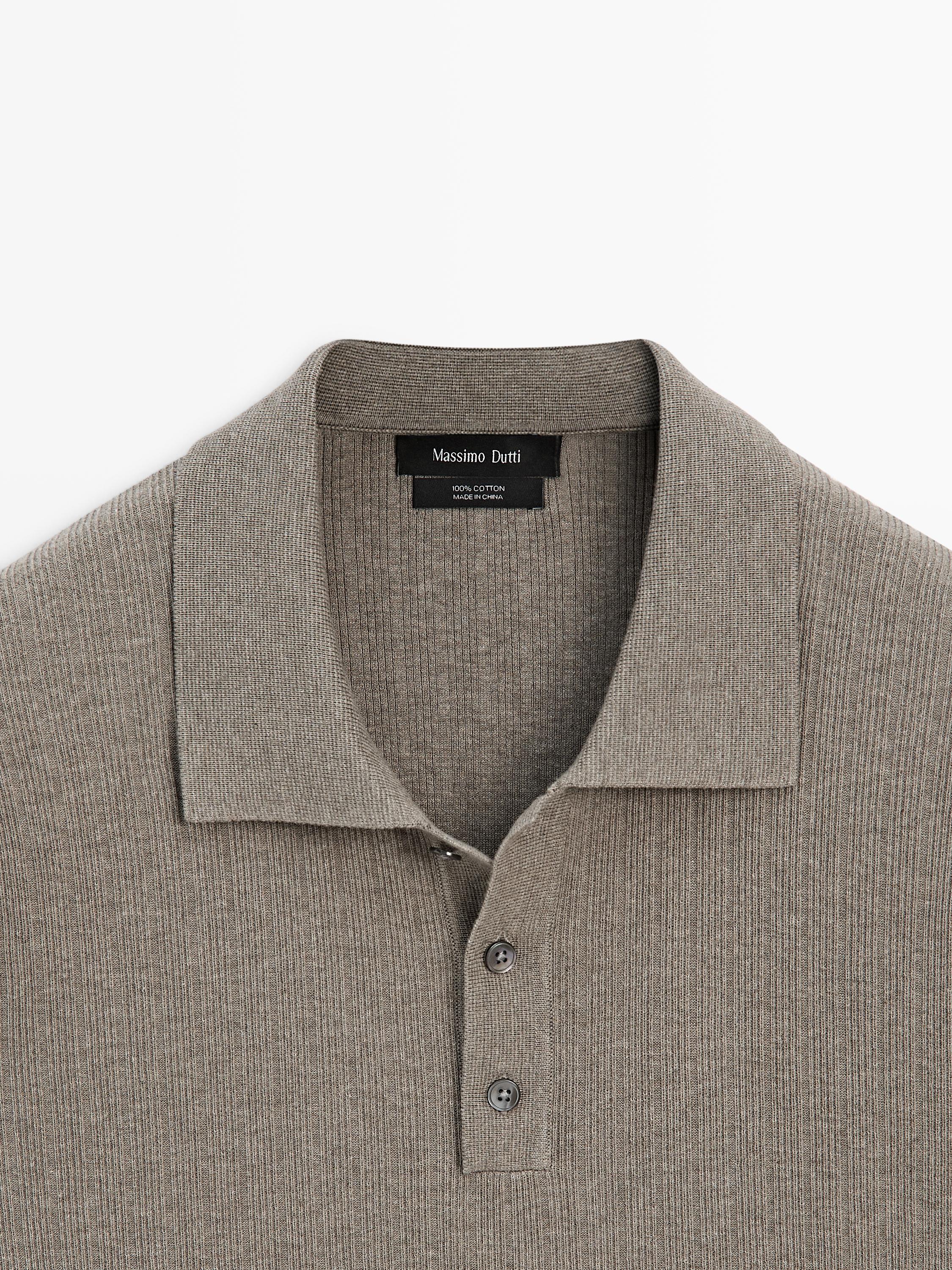 Polo en maille côtelée coton