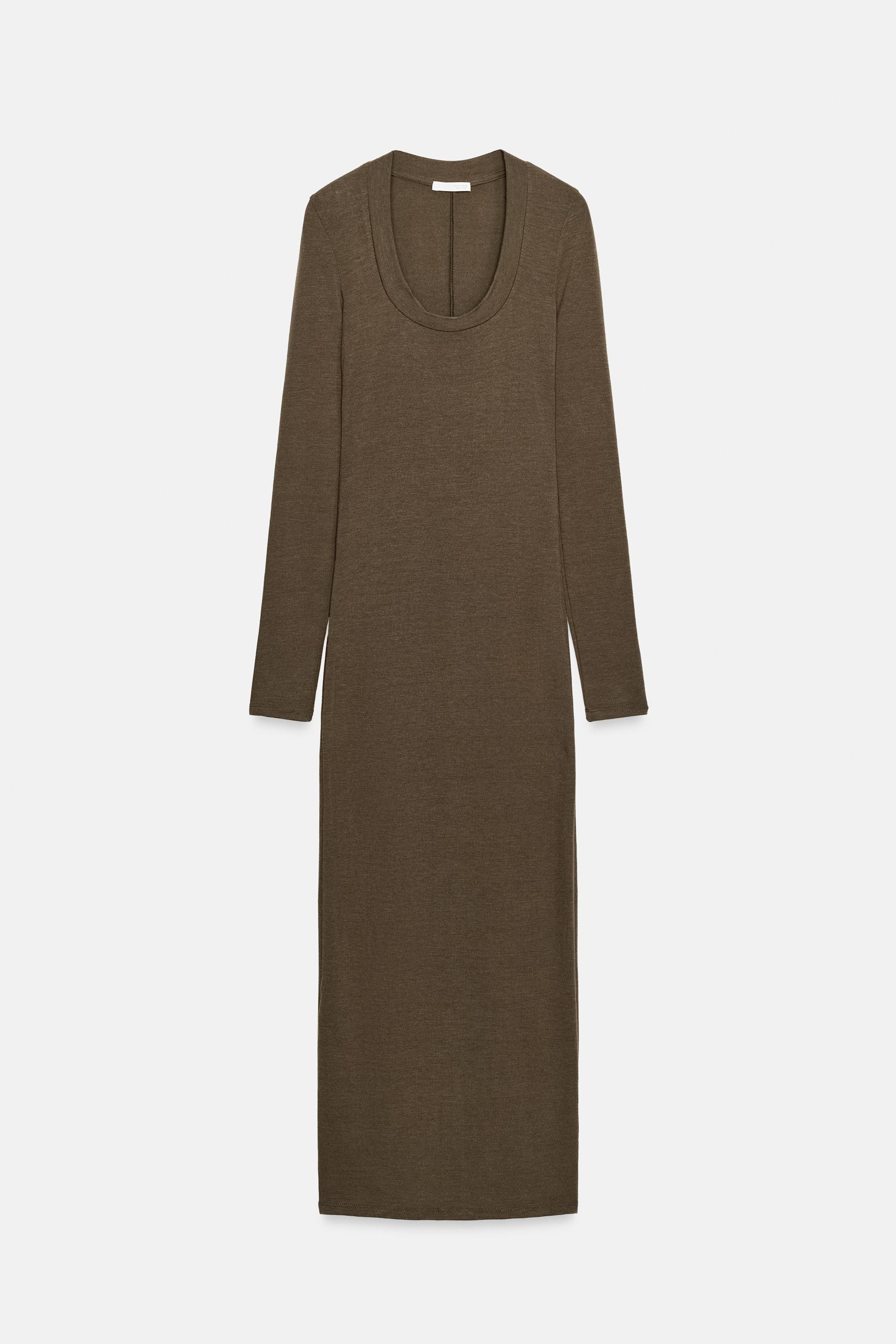 LONG FUNNEL NECK DRESS