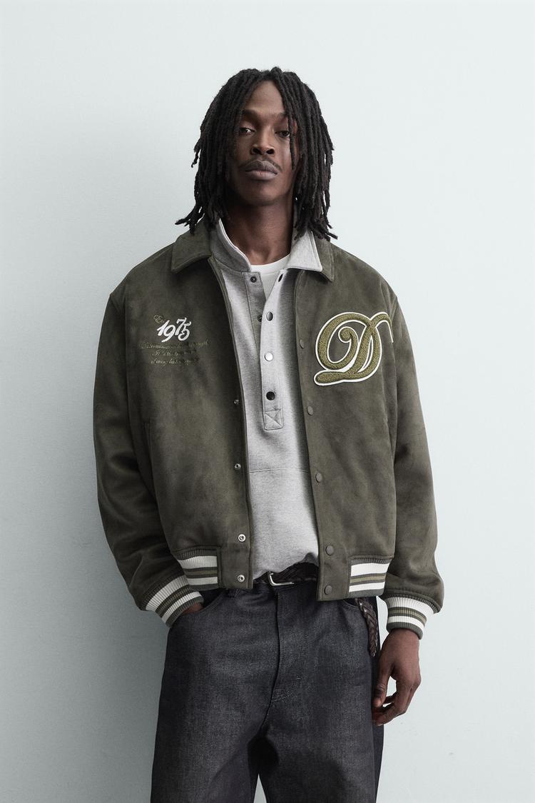 ZARA FAUX SUEDE BOMBER JACKET