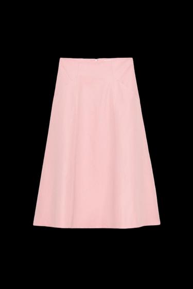 FALDA MIDI FLUIDA ZW COLLECTION - Rosa de Zara - Imagen 0
