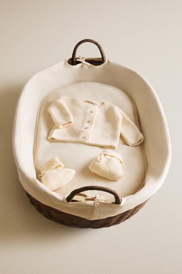 CESTO PARA TROCADOR DE RATÃ - Castanho da Zara