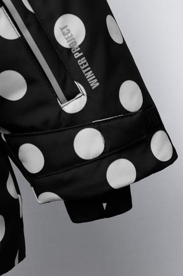 VESTE RÉSISTANTE À L'EAU ET COUPE-VENT À POIS - Noir de Zara - Image 5