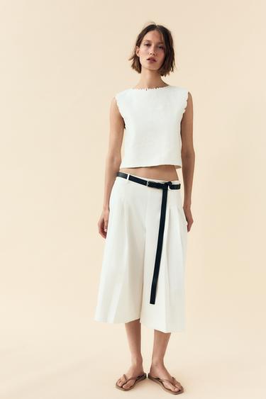 EMBROIDERED INTERLOCK TOP - White by Zara - Image 0