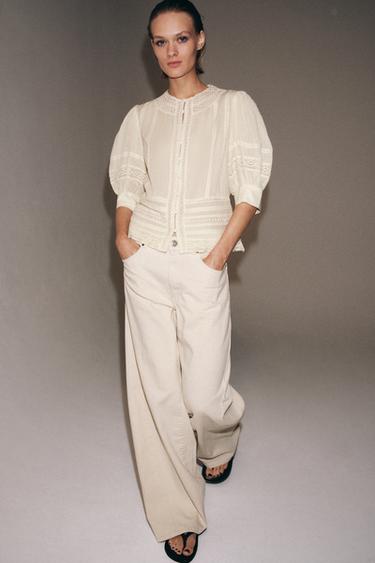 ZW COLLECTION ROMANTIC LACE BLOUSE - Ecru by Zara