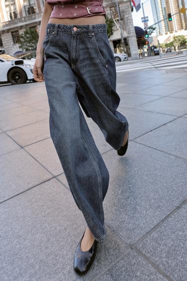 JEANS Z1975 WIDE-LEG LOOSE STITCHING - Blue by Zara