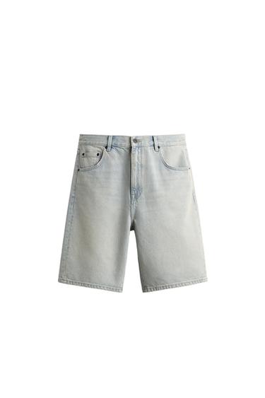 BERMUDA DENIM RELAXED FIT - Azul claro de Zara