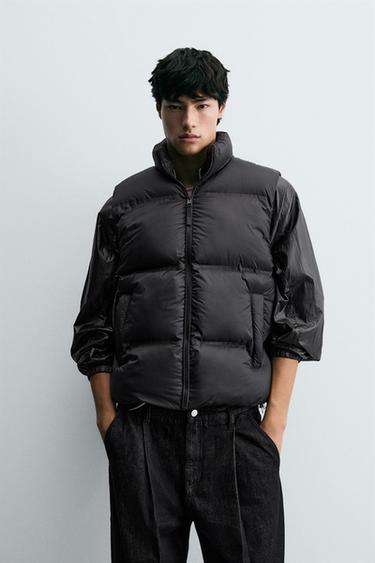 WATER-REPELLENT PUFFER GILET - Black by Zara
