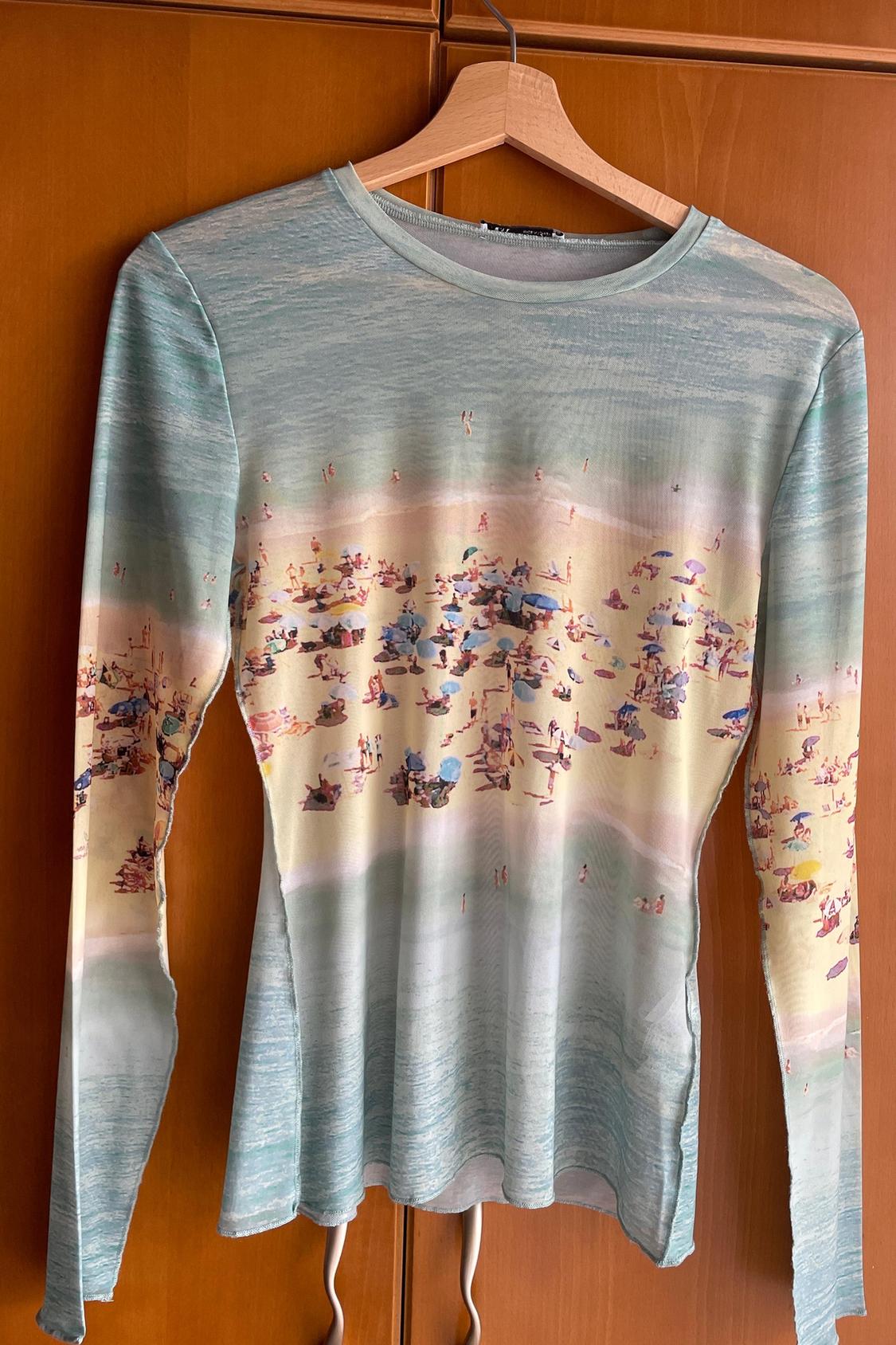 PRINTED TULLE TOP