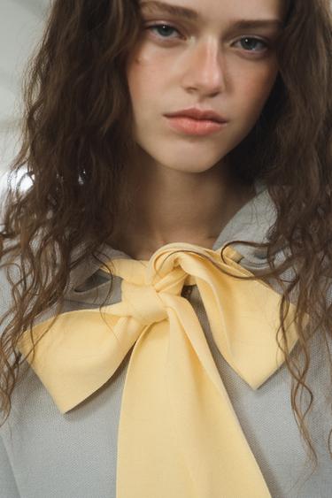 HOODED CARDIGAN WITH TIE - Grey marl by Zara