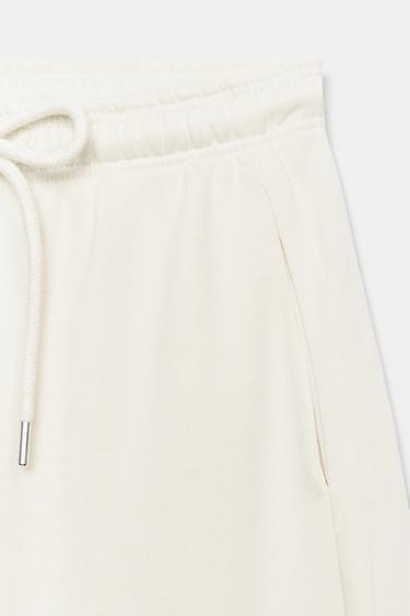 WIDE-LEG PLUSH TROUSERS - Ecru by Zara - Image 6