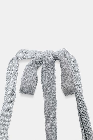 TOP À ENCOLURE AMÉRICAINE EN FIL MÉTALLISÉ - Argent de Zara - Image 5