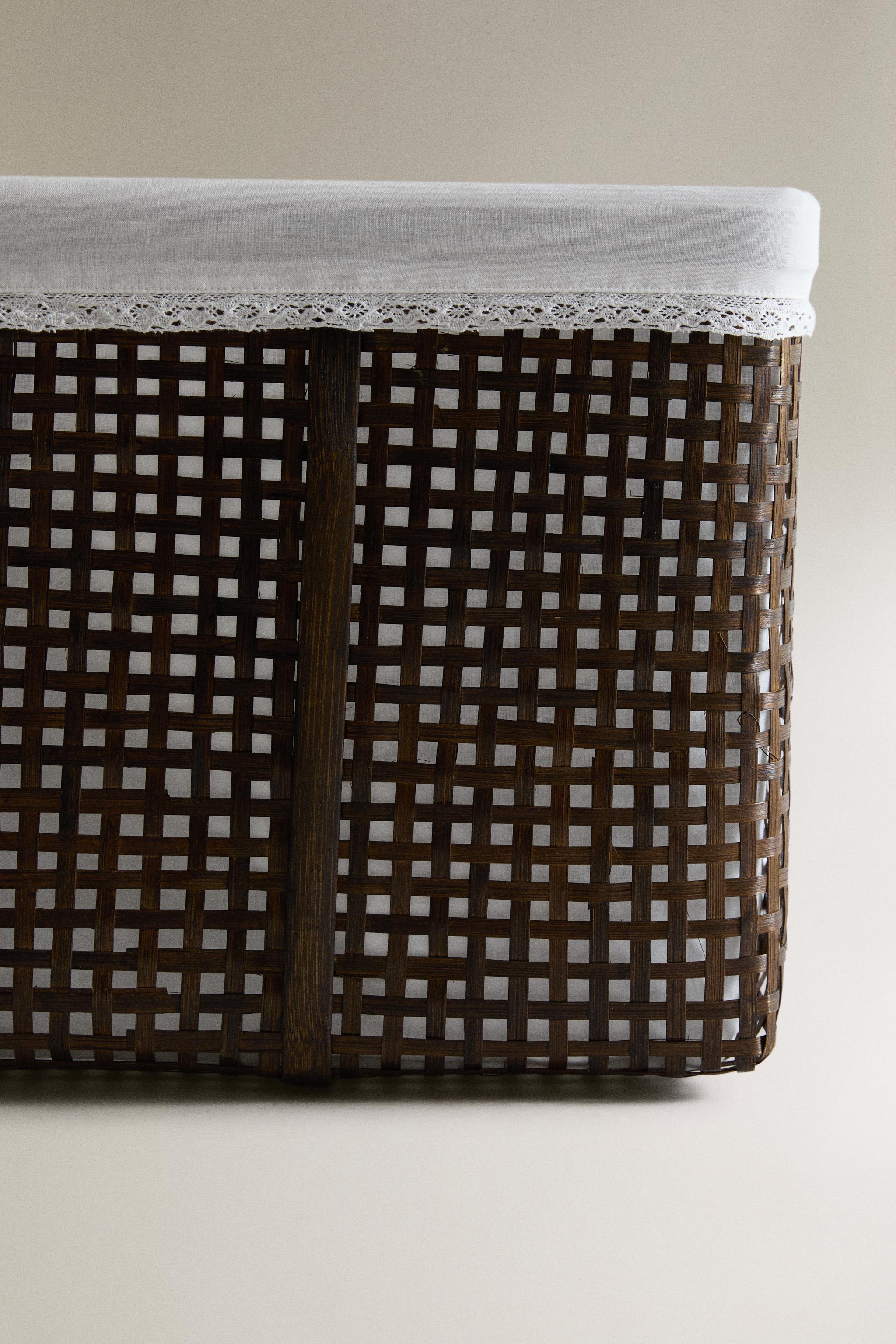 BAMBOO LACE TRIM BASKET