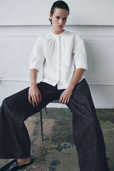 ZW COLLECTION PUFF SLEEVE SHIRT - White by Zara