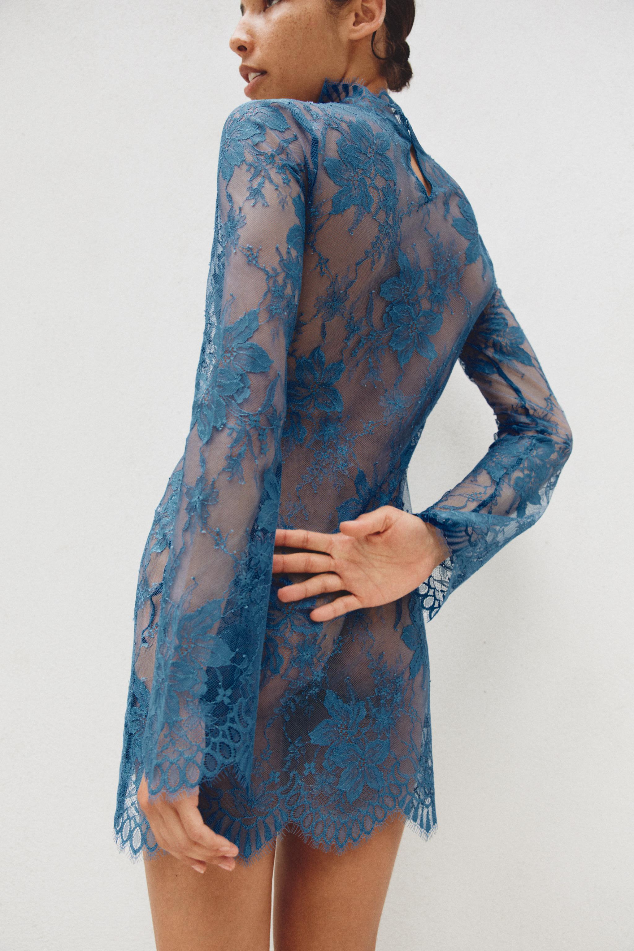 Zara Dantel Mini Elbise görsel 3