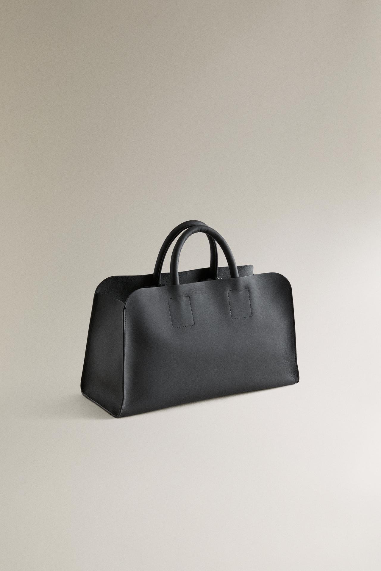 Nappa Leather Mini Tote Bag — Black