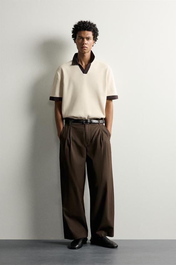 POLO PUNTO ESTRUCTURA - Beige de Zara - Imagen 0
