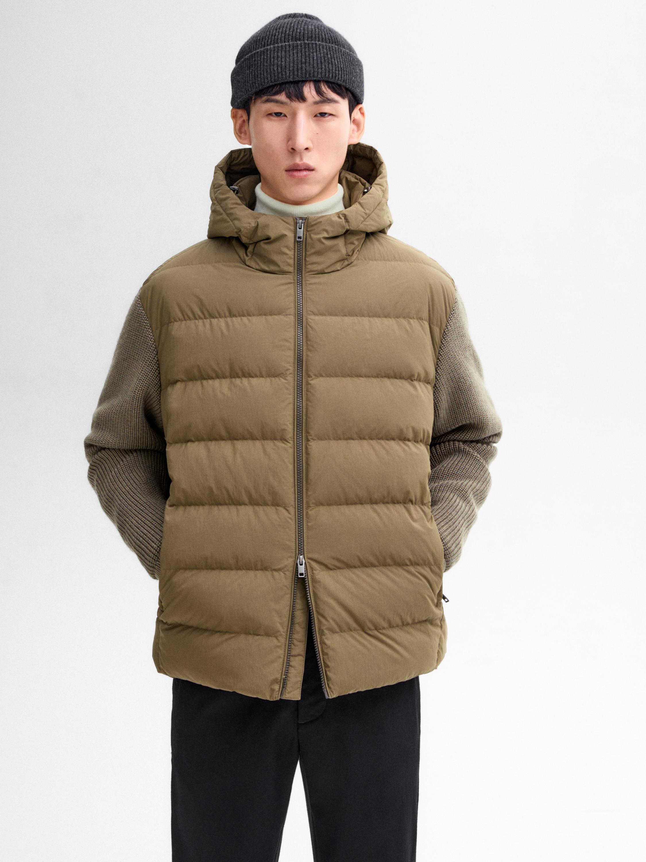 Contrast puffer jacket zara on sale