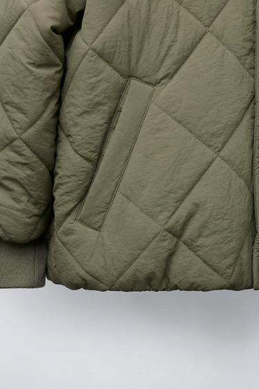 BLOUSON REMBOURRÉ À CAPUCHE BIMATIÈRE - Kaki de Zara - Image 5