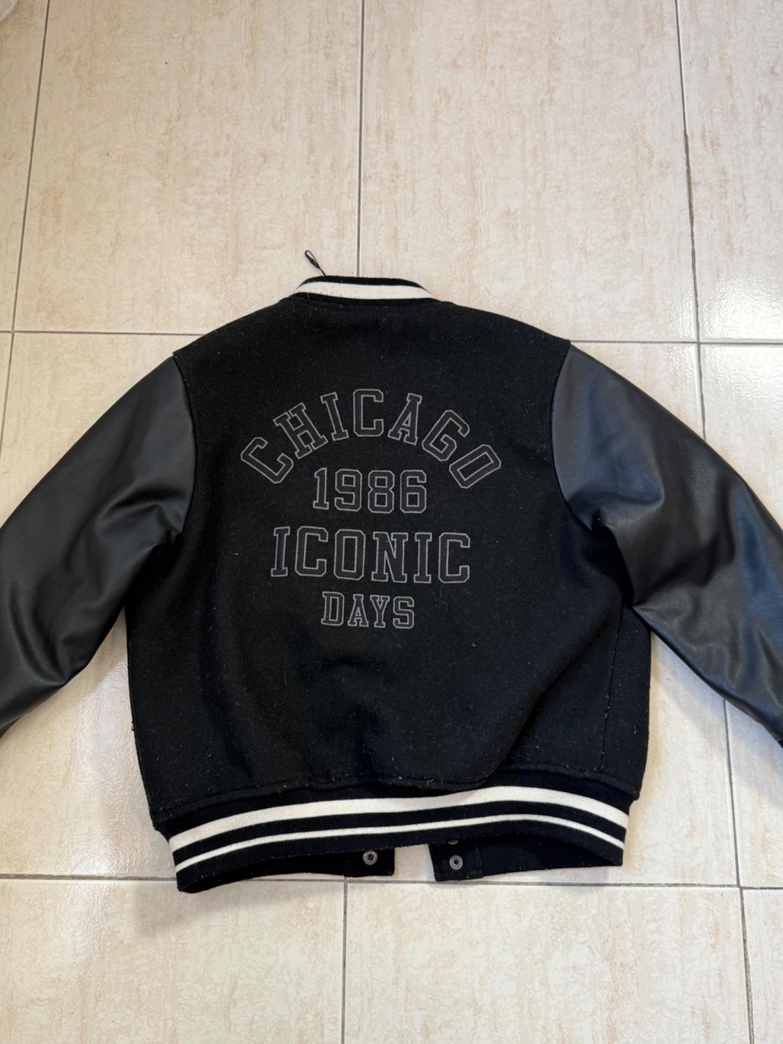 CONTRAST LEATHER EFFECT BOMBER JACKET - Image 2