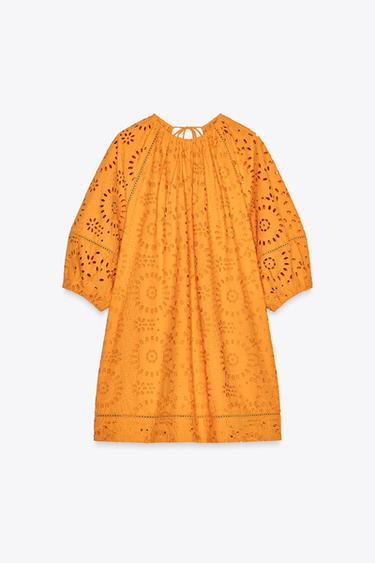 ROBE COURTE BRODÉE ZW COLLECTION - Mandarine de Zara - Image 5