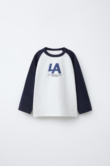 Zara CONTRAST JOGGING T-SHIRT - Navy blue