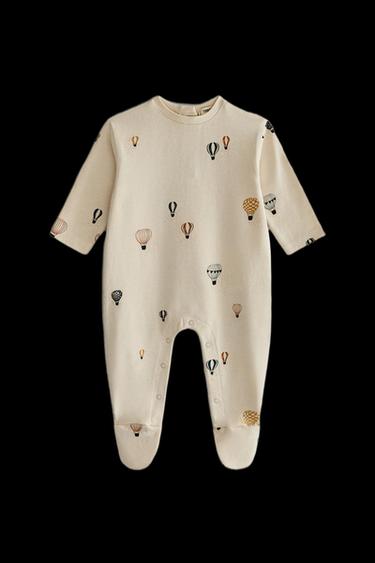 BALLOON COTTON JERSEY BABY ROMPER - Cream by Zara - Image 0