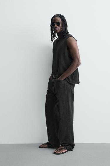 DÉBARDEUR EN MAILLE STRUCTURÉE - Noir de Zara - Image 3