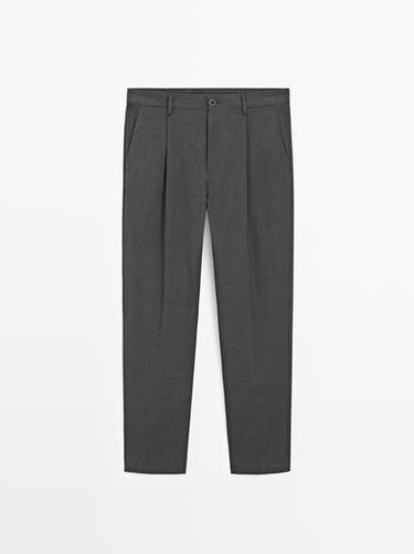 Zara Relaxed fit pinstripe trousers - Gray