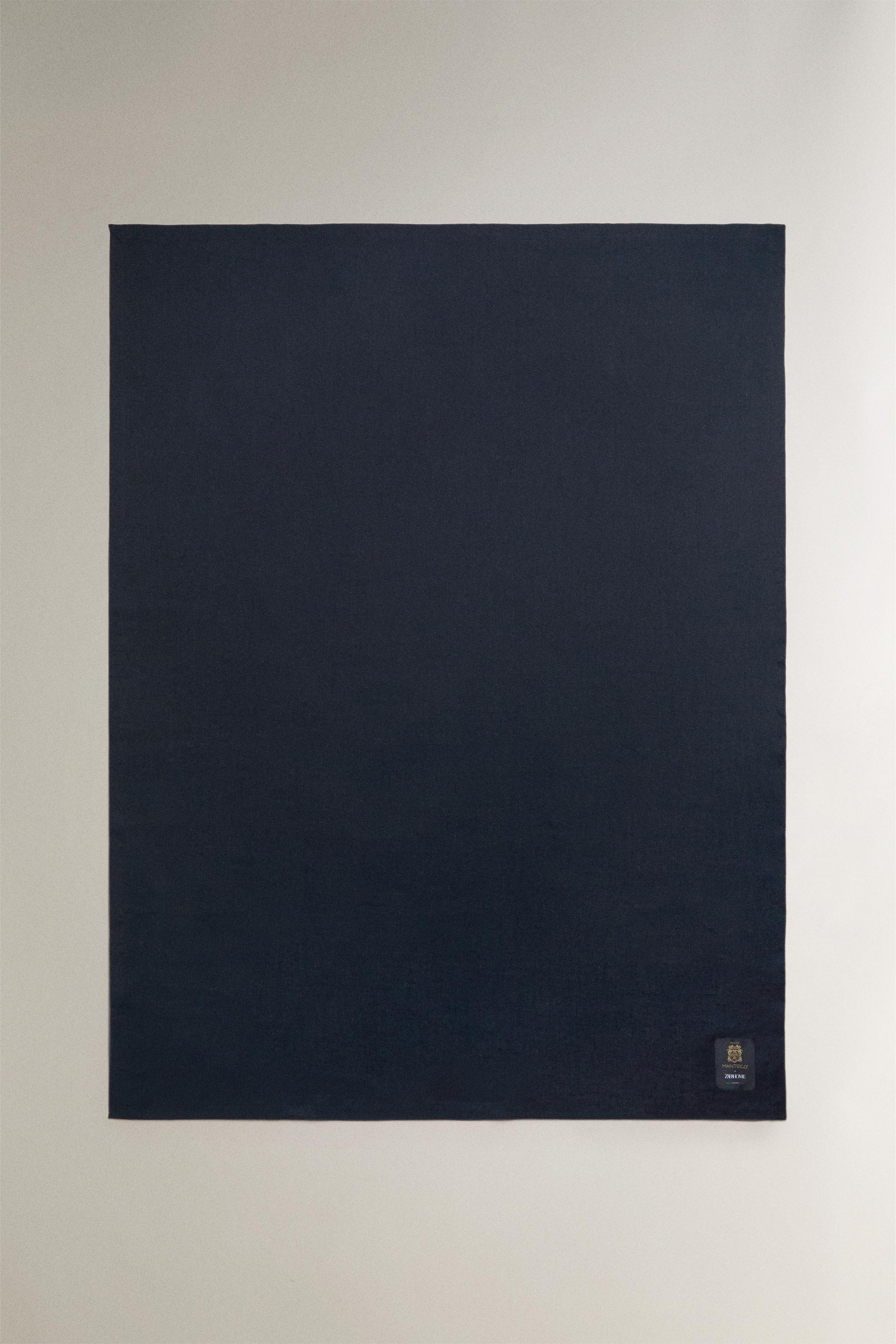 MANTECO LINEN BLANKET — Blue