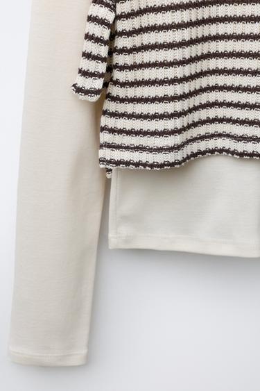 STRIPED T-SHIRT WITH COMBINED WAISTCOAT - striped by Zara - Image 3