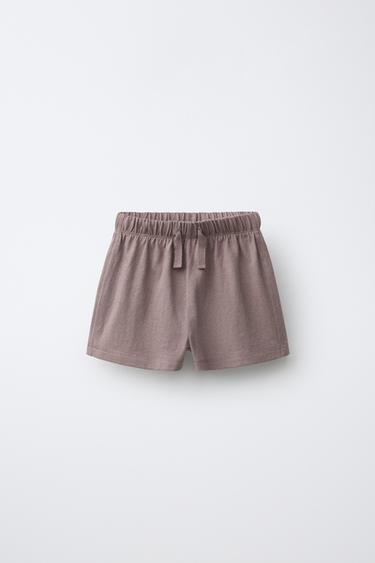 Zara OVERSIZE TOPSTITCHED SHORTS - Brown / Taupe
