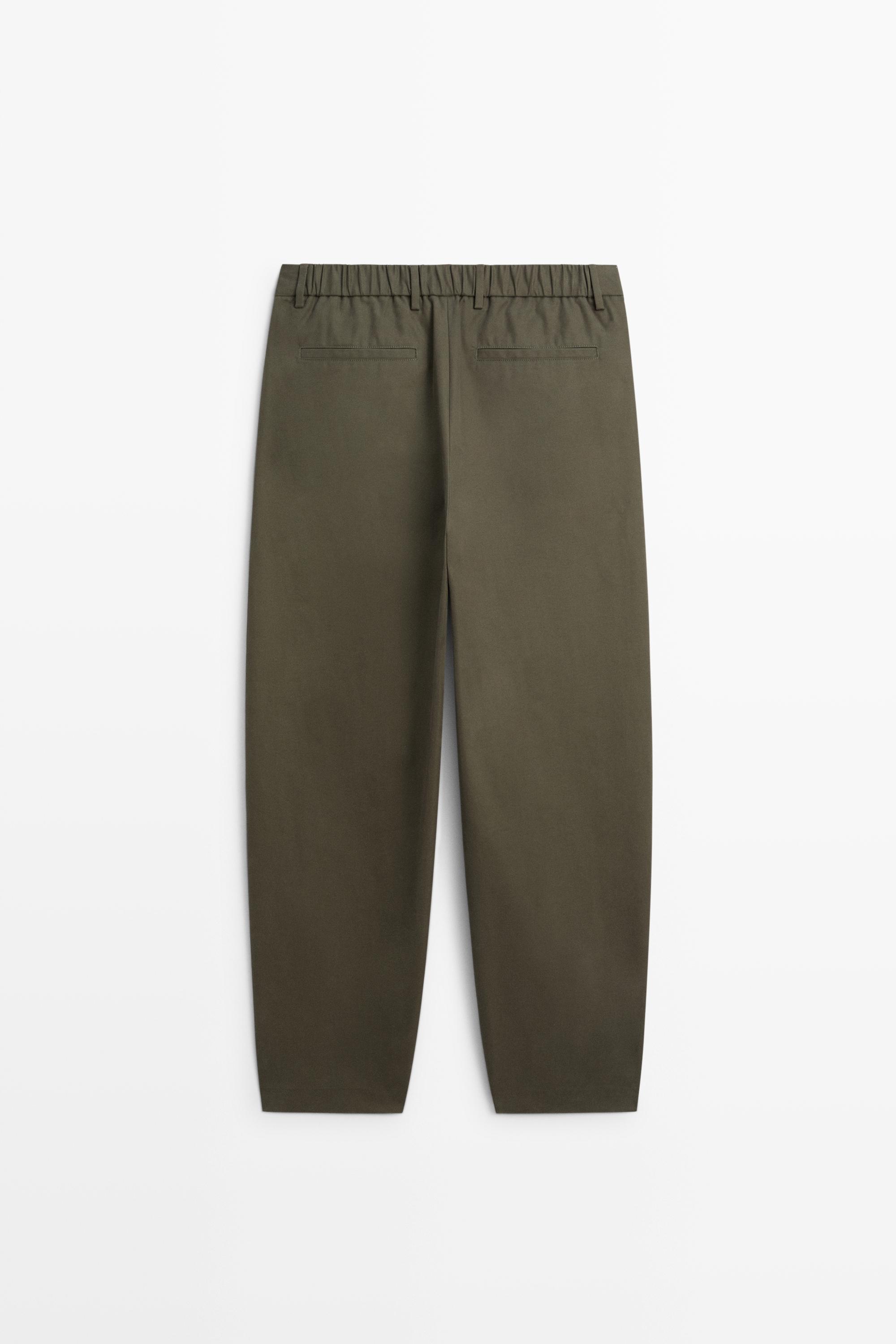 100% cotton pants with double pleats