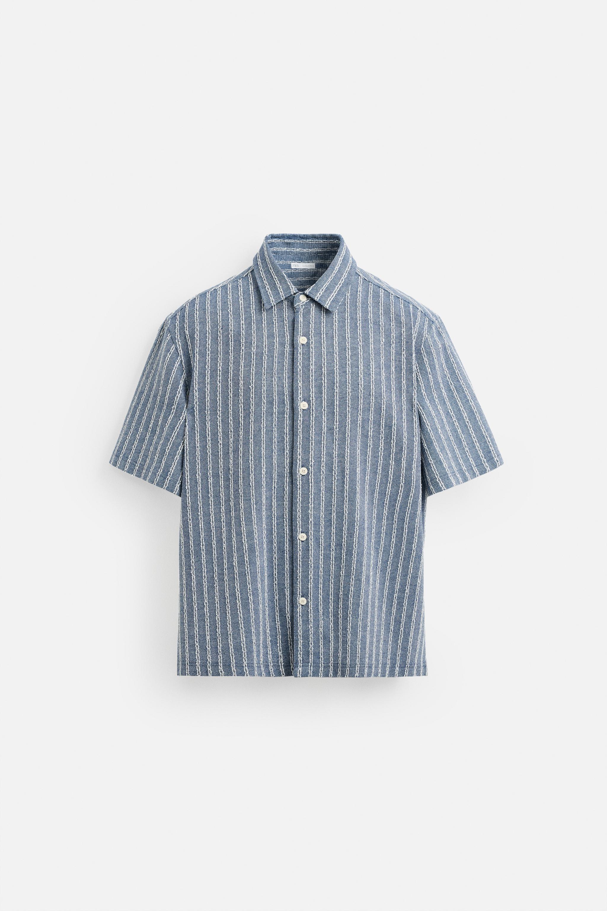 国内発送★ZARA★ストライプ柄ジャカードニットポロシャツ ストライプ柄ジャカードニットポロシャツ - ブラウン | ZARA