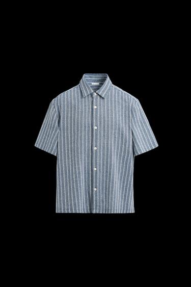 JACQUARDHEMD MIT STREIFEN - Hellblau von Zara - Bild 0