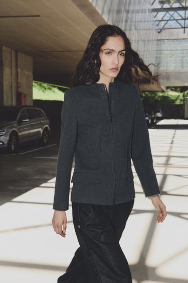 ZIP-UP POCKET BLAZER - Anthracite Grey by Zara