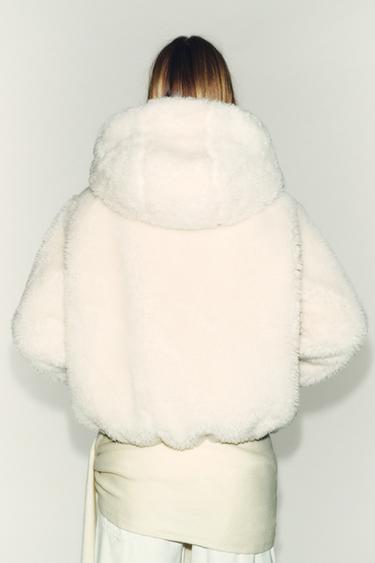 ANORAK EFFET MOUTON À CAPUCHE AVEC ISOLATION THERMIQUE - Écru de Zara - Image 1