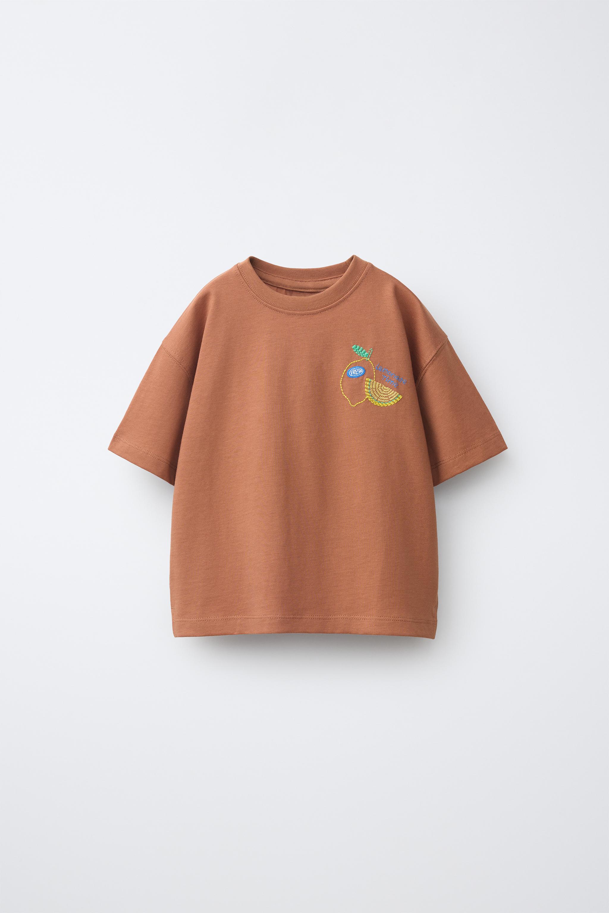 BEACH EMBROIDERED T-SHIRT - Red / Coral | ZARA United States