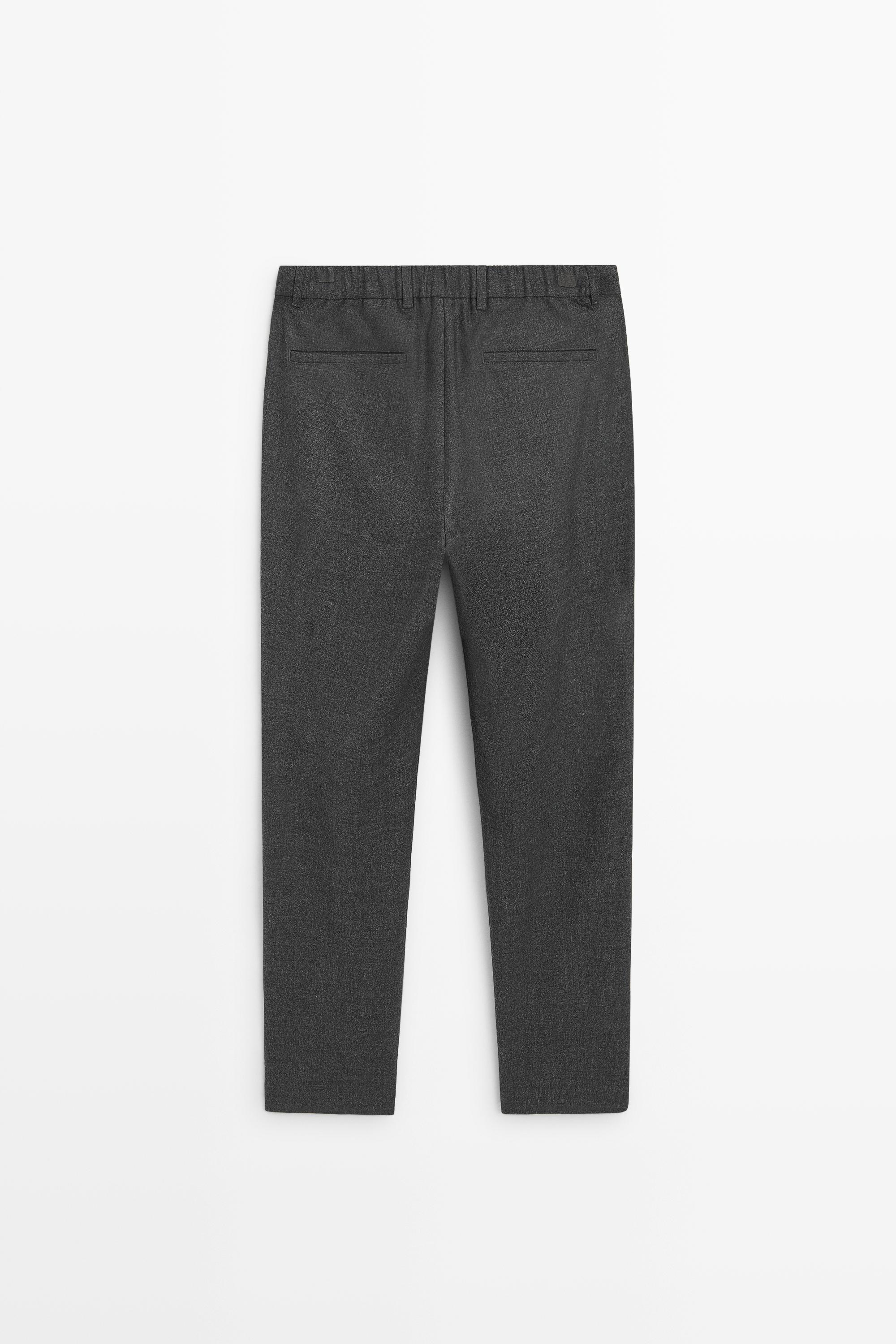 Wool blend jogger fit pants